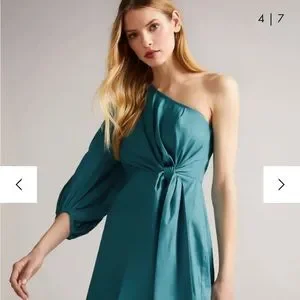 Dresses Ted Baker Lauica Turquoise One Shoulder Mini Dress With
